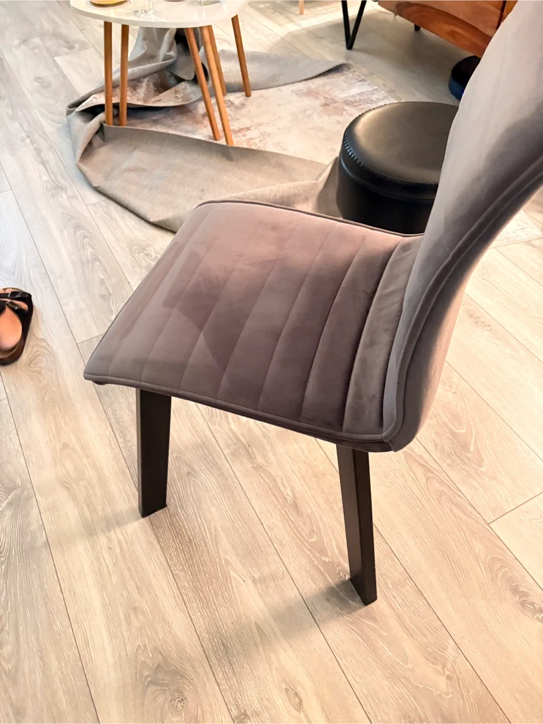 Quick sale Grey Velvet Dining Chair