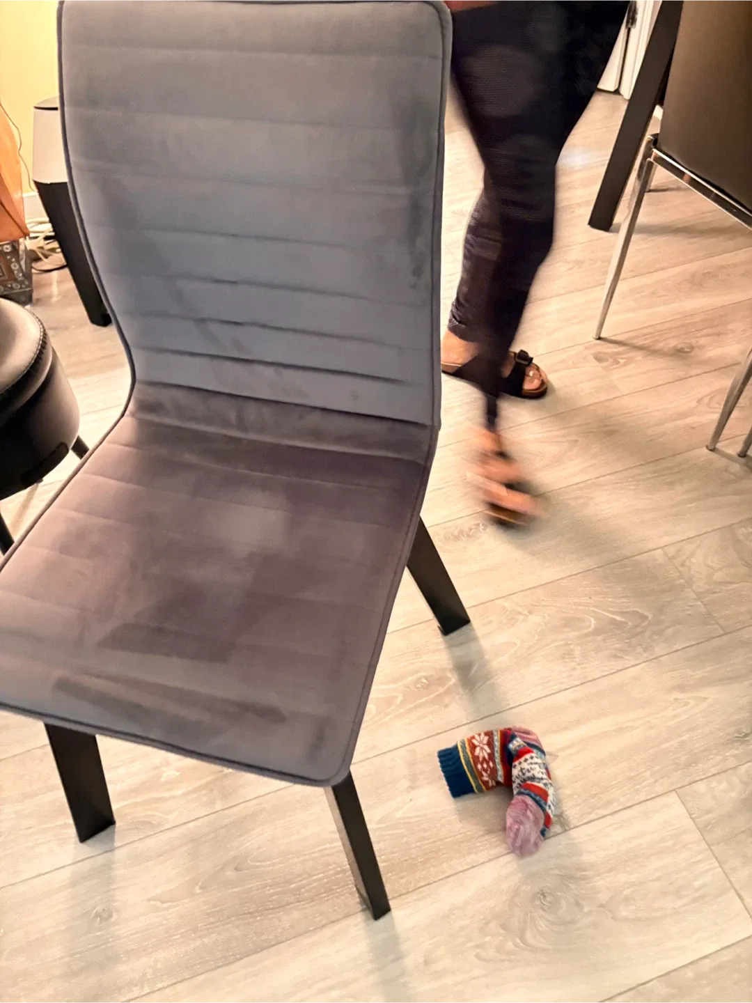 Quick sale Grey Velvet Dining Chair image indicator(3)