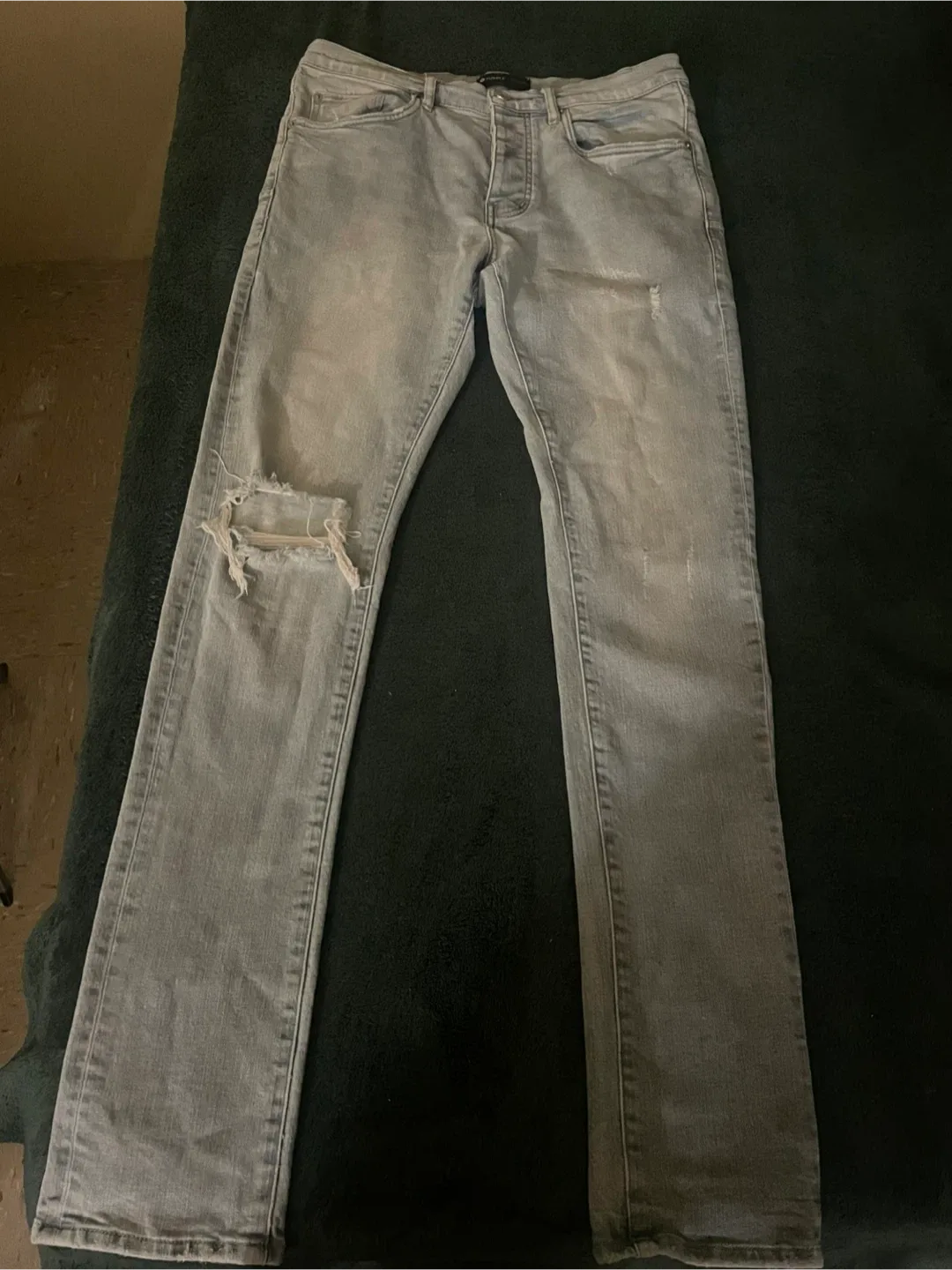 Purple Brand Light Wash Distressed Denim Jeans image indicator(2)