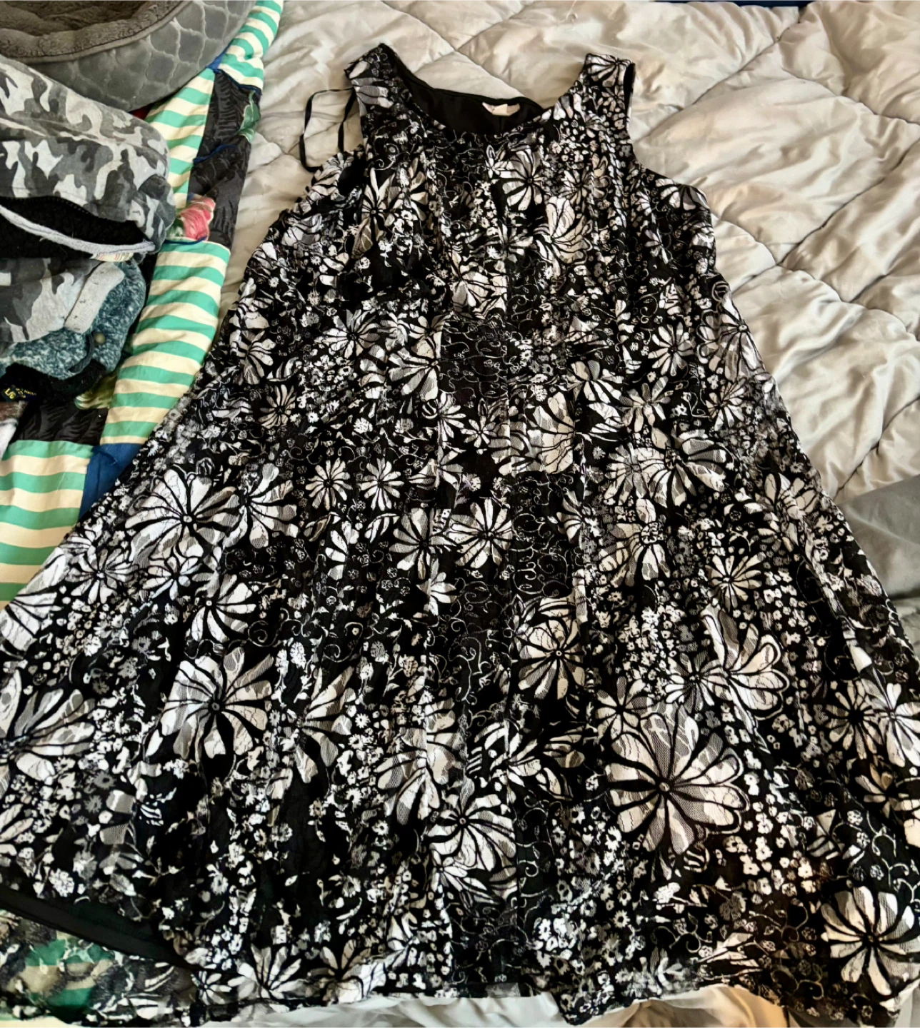 Black & White Floral Dress