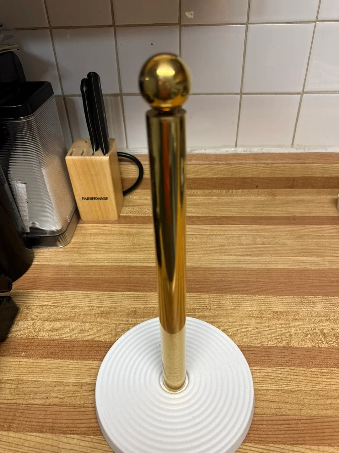 Thyme & Table Two-Tier Paper Towel Holder - White/Gold image indicator(2)