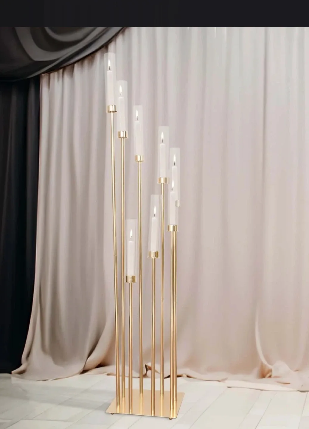 Gold Metal Candelabra Candle Holder image indicator(2)