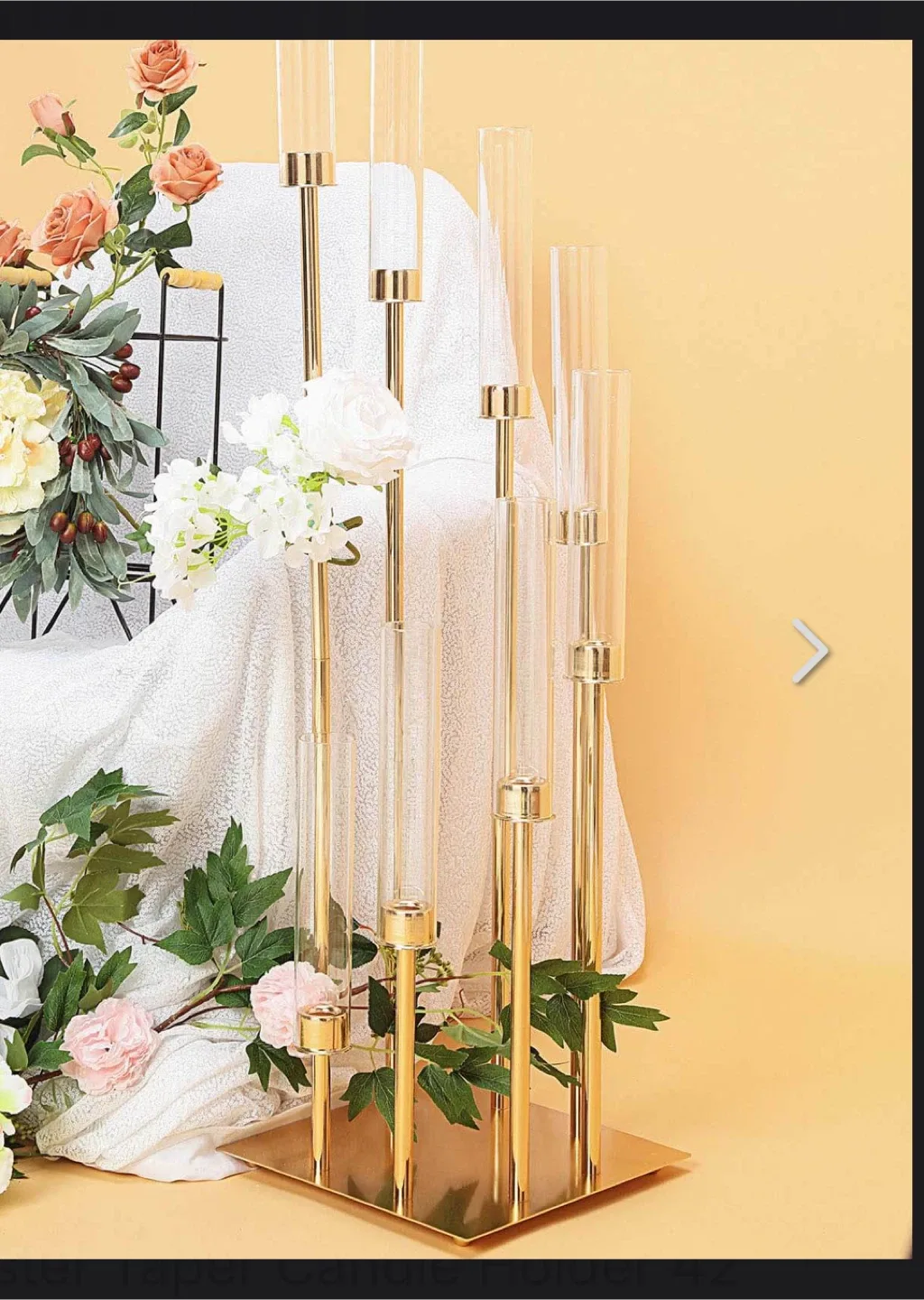Gold Metal Candelabra Candle Holder