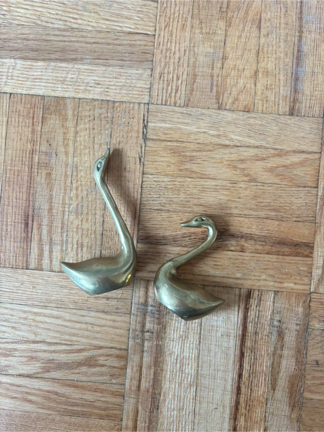 Brass Swan Figurines - Set of 2