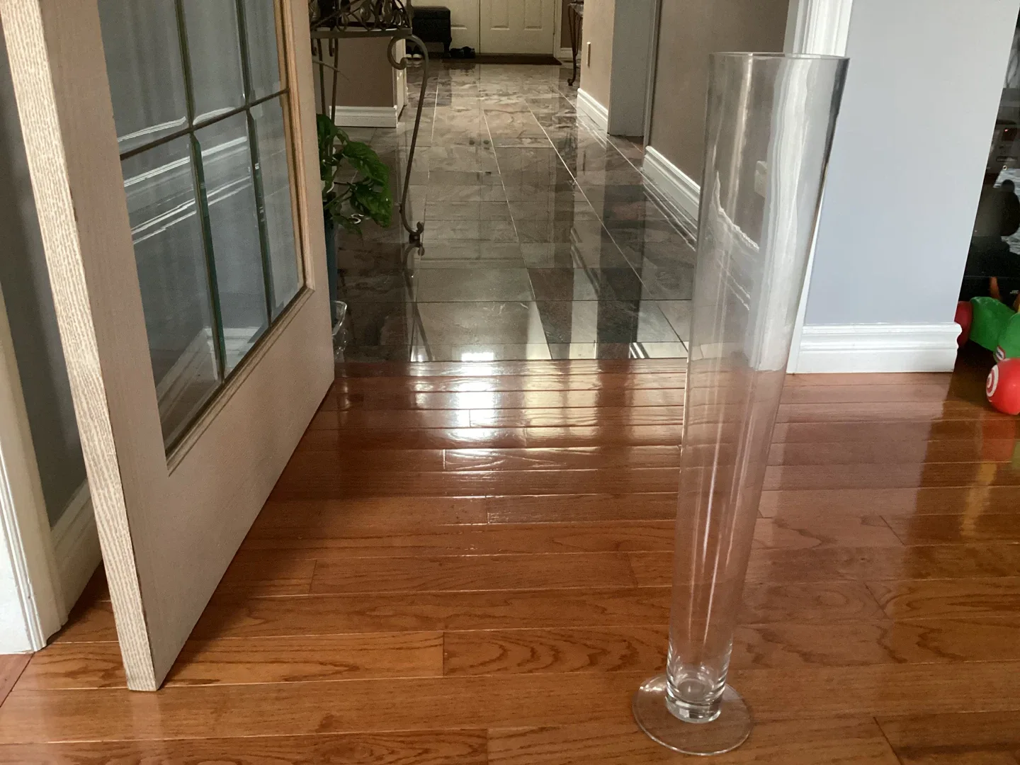 Tall Clear Glass Cylinder Vase