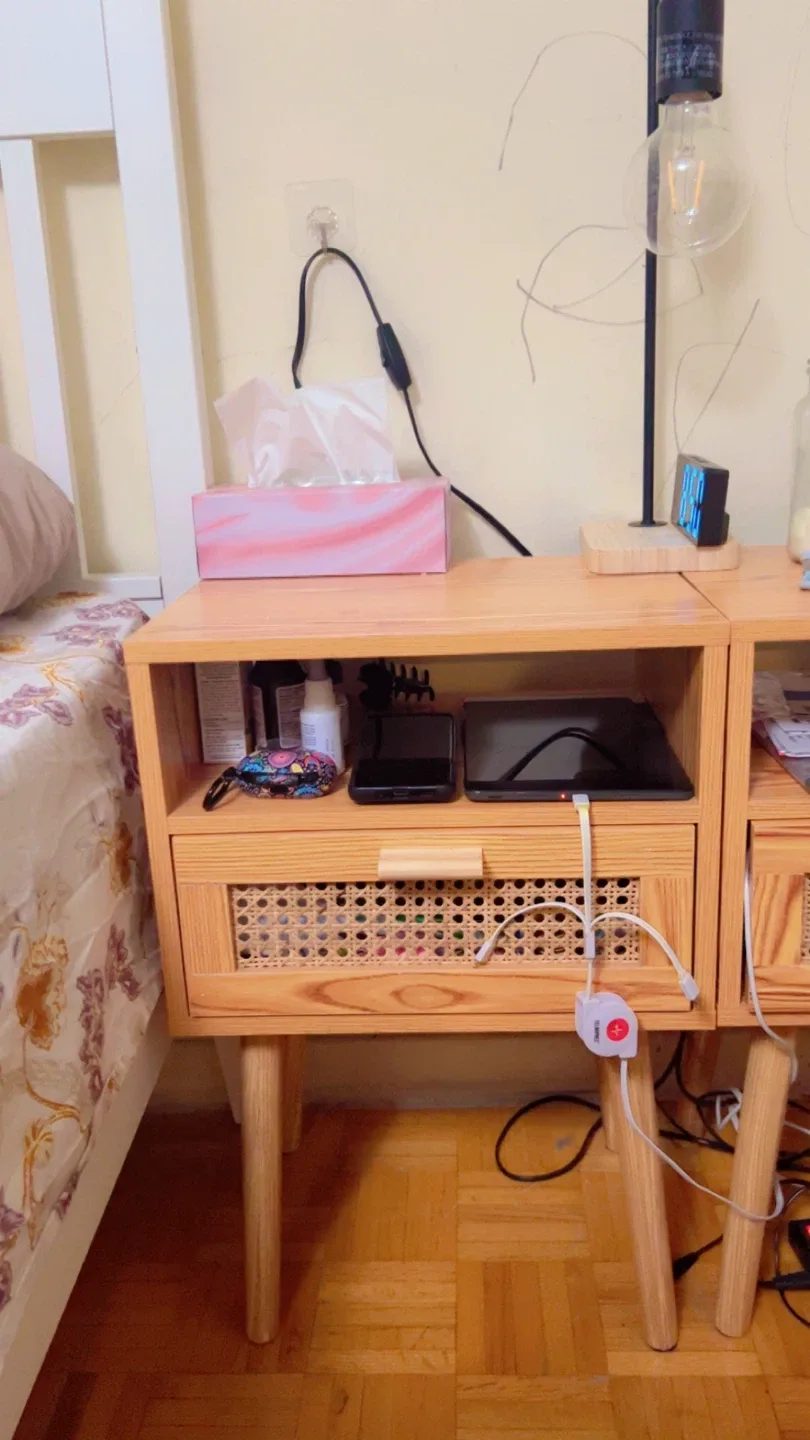 Rattan Nightstand/ bed side table