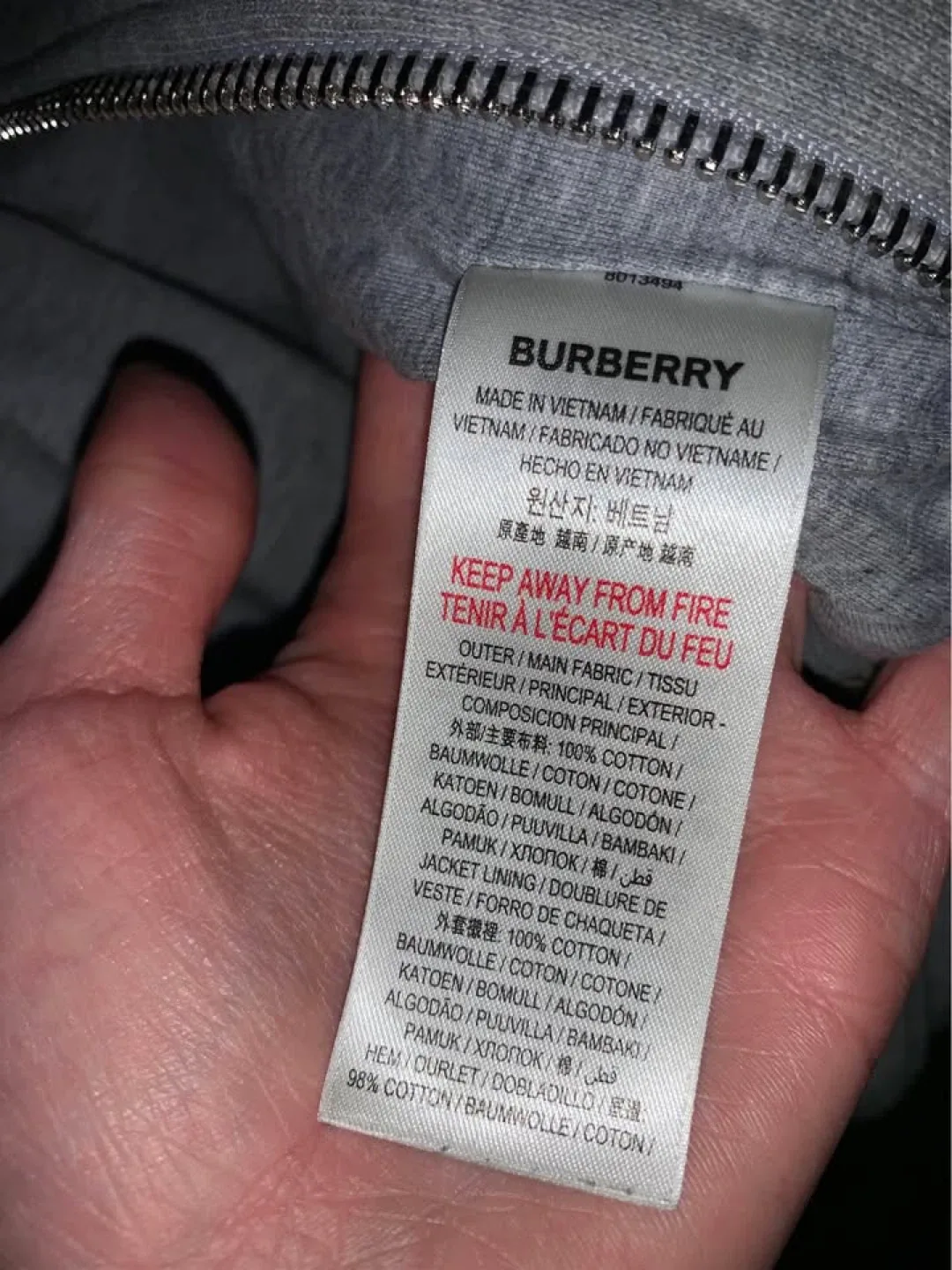 Burberry Grey Hoodie with Check Trim image indicator(5)