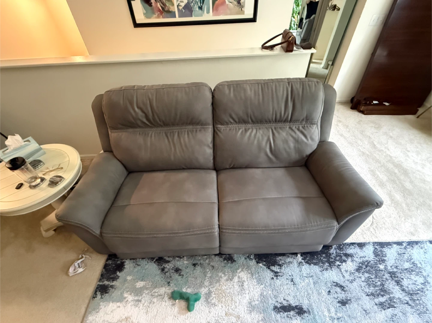 Gray Power Reclining Loveseat