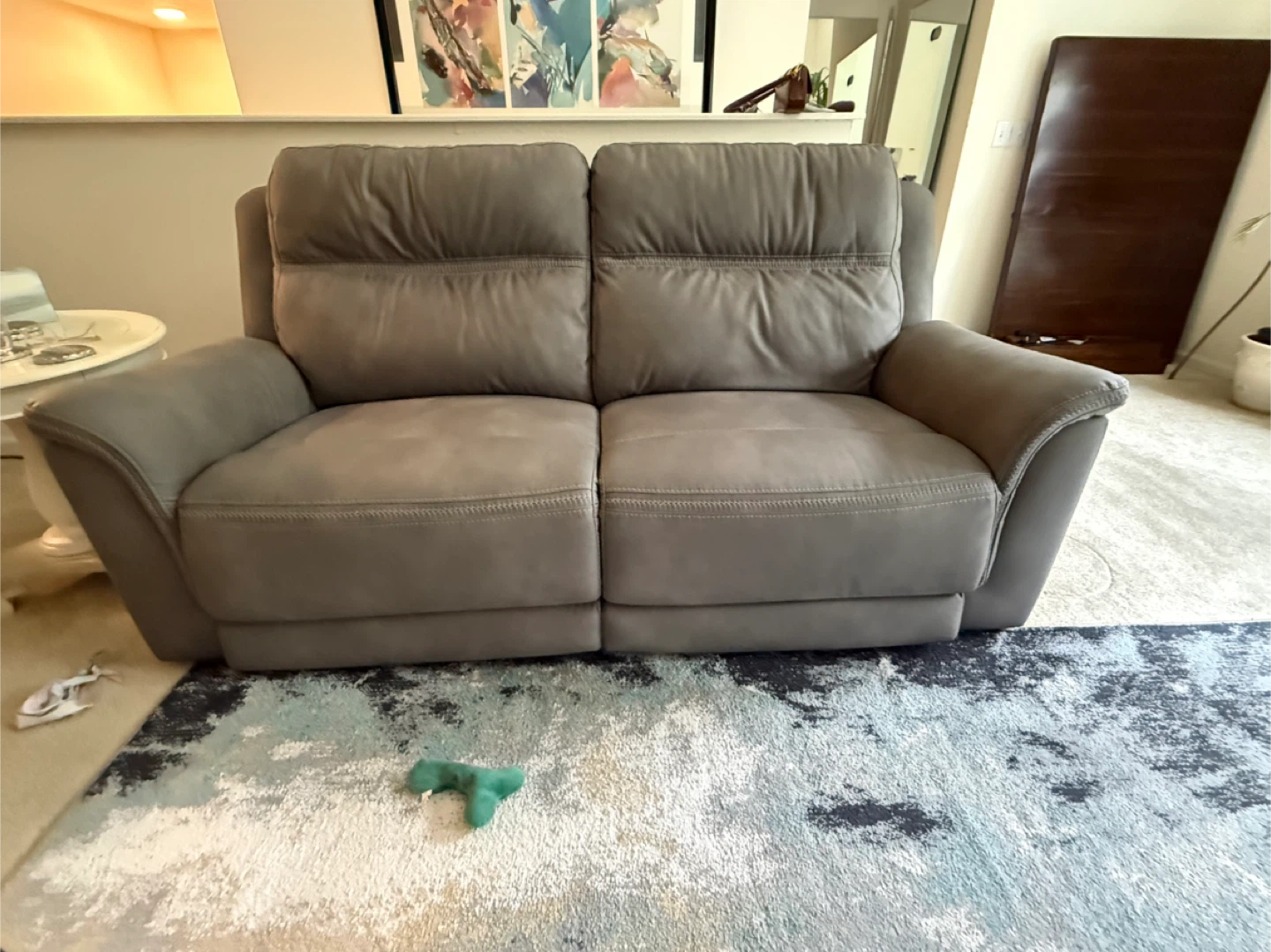Gray Power Reclining Loveseat - photo 4