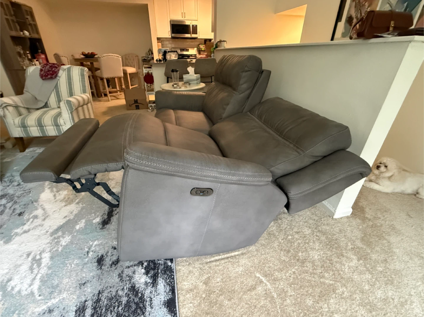 Gray Power Reclining Loveseat - photo 2