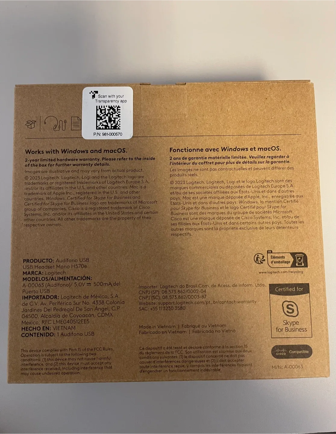 Logitech H570e USB Headset Mono - New in Box image indicator(2)