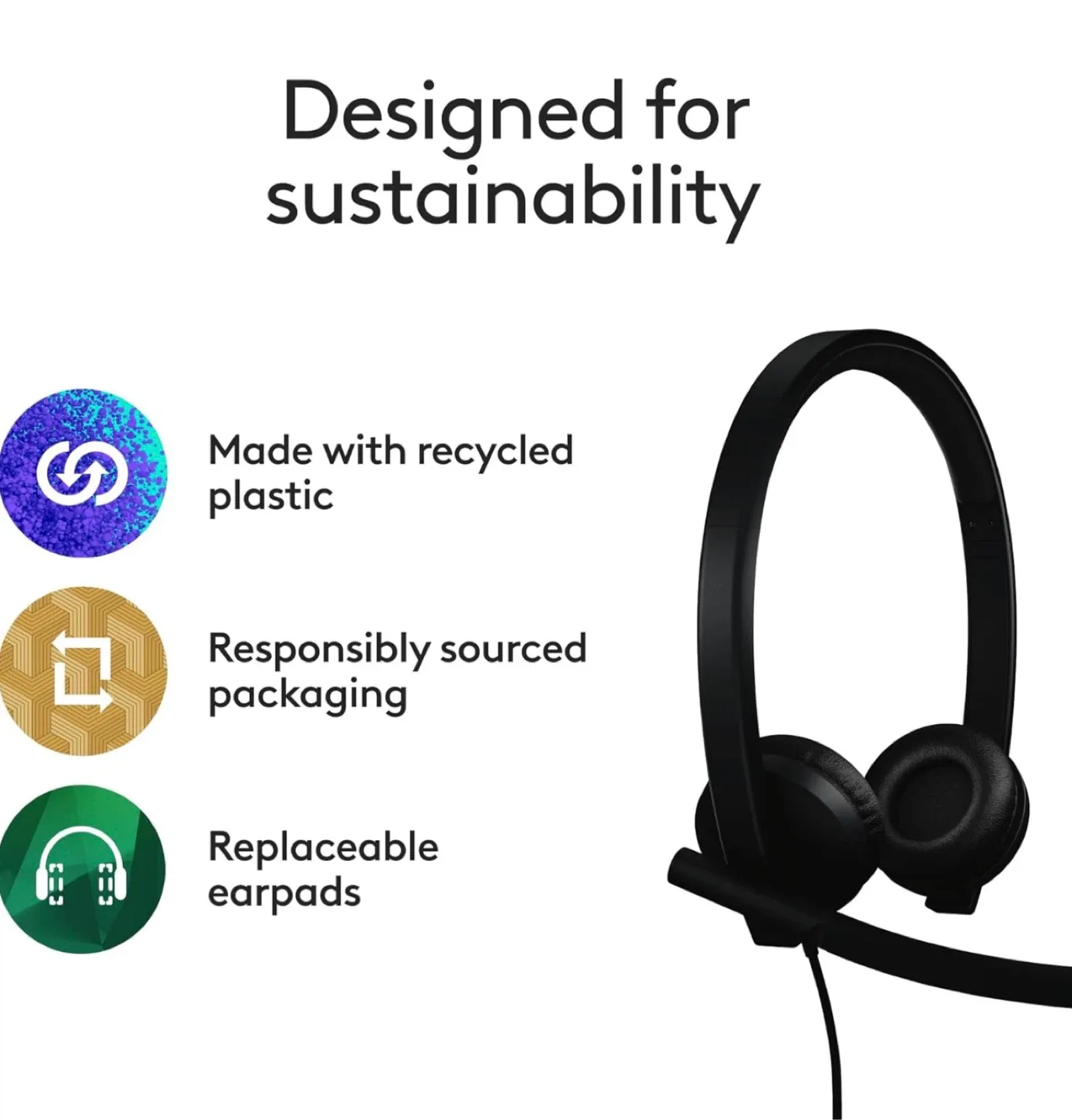 Logitech H570e USB Headset Mono - New in Box image indicator(9)