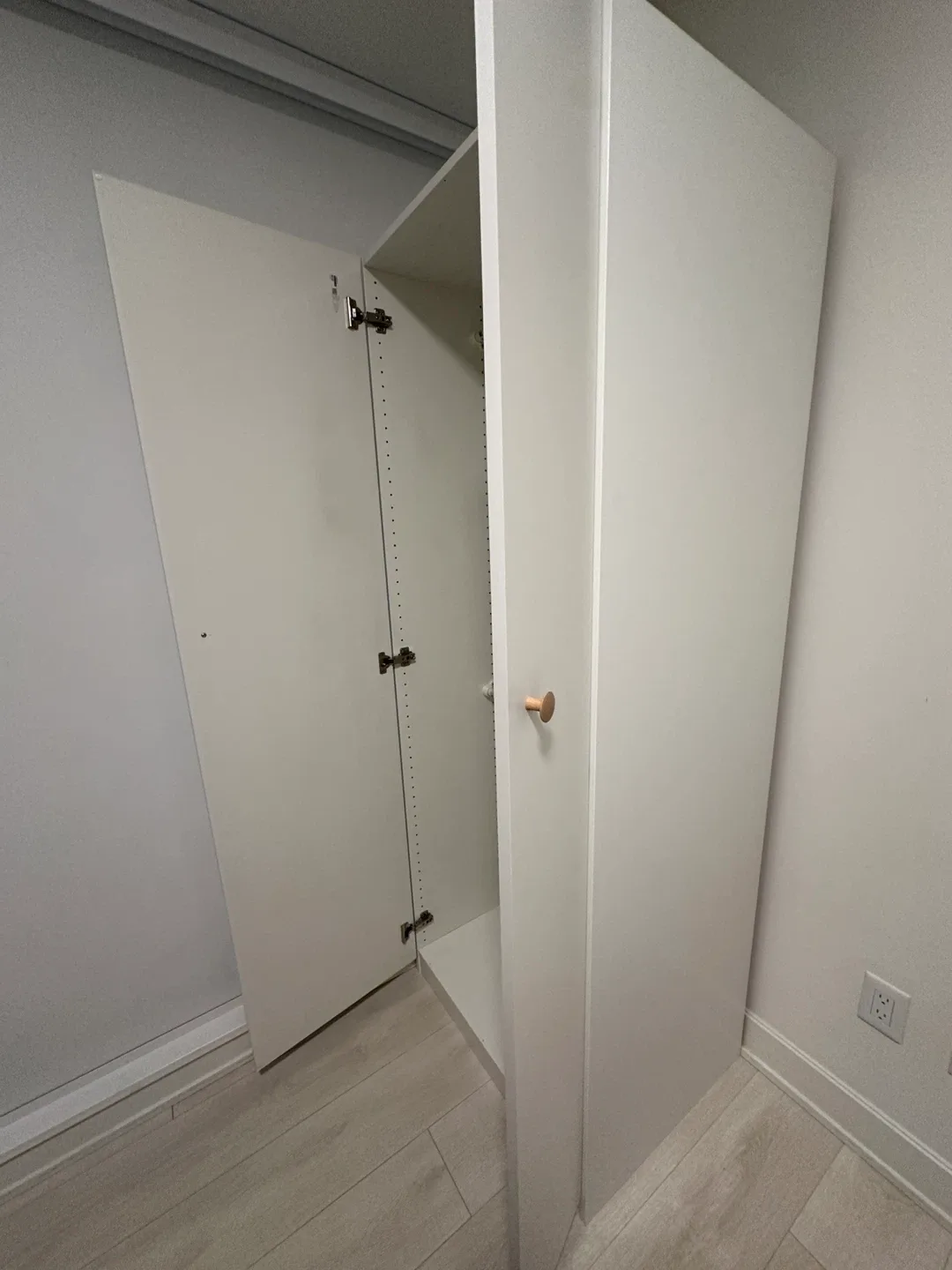 White Wardrobe with Wooden Handles image indicator(3)