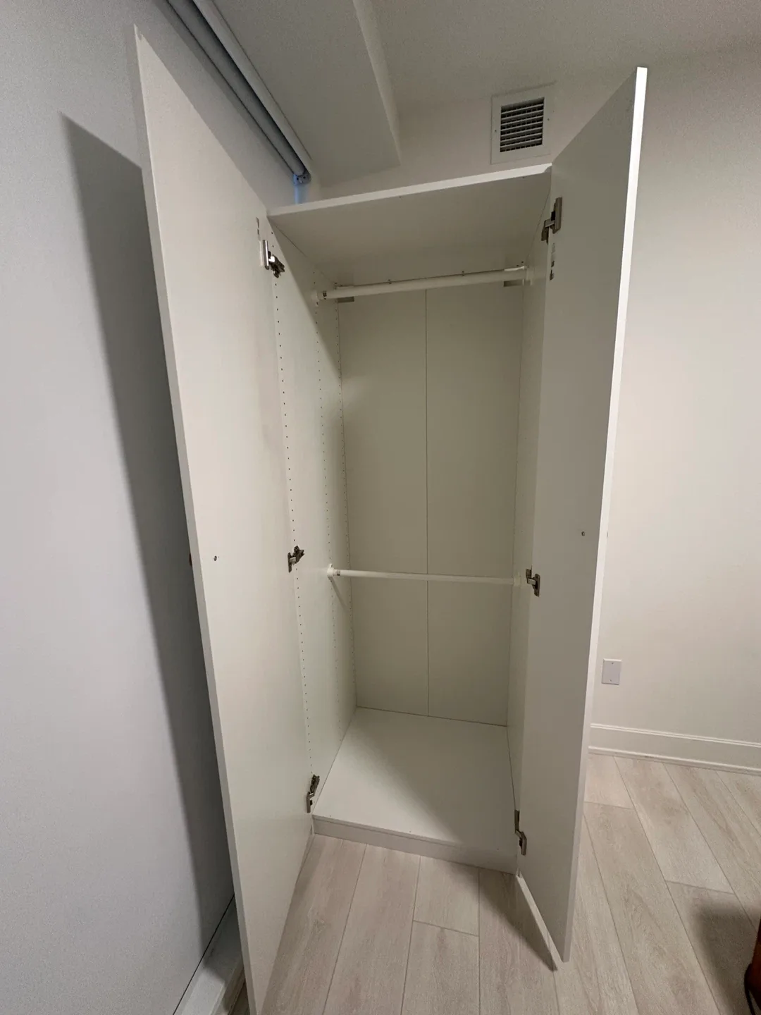 White Wardrobe with Wooden Handles image indicator(2)