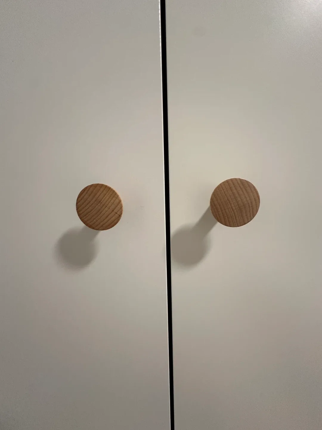 White Wardrobe with Wooden Handles image indicator(4)