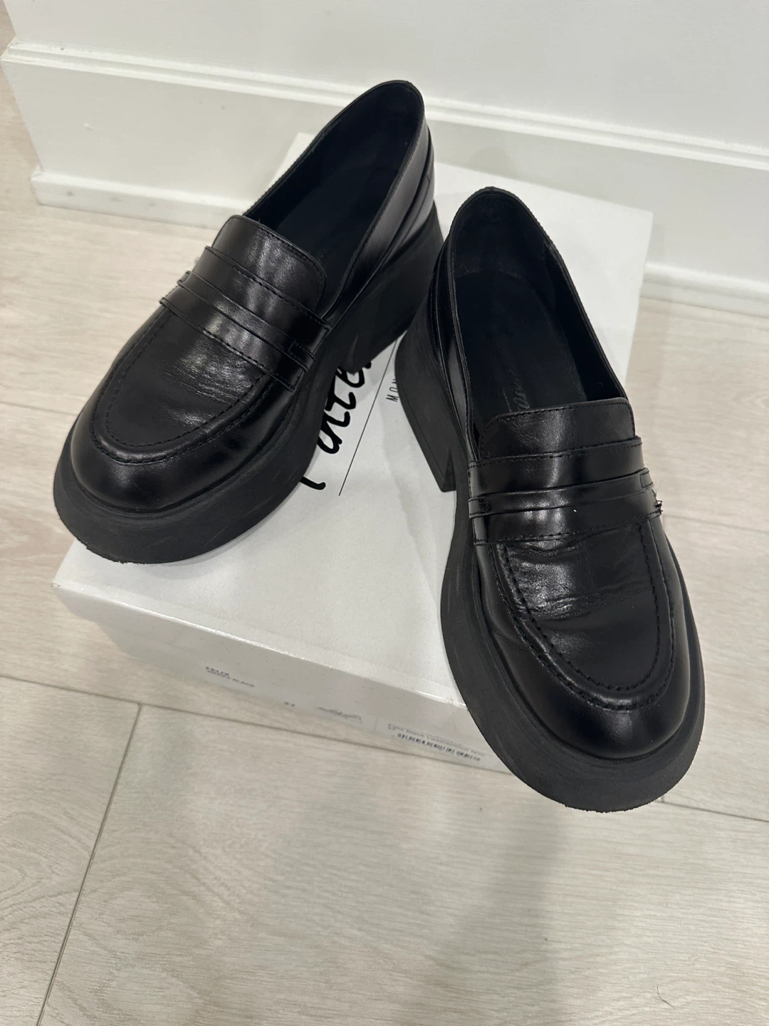 L'intervalle Felix Black Leather Loafers - Size 37