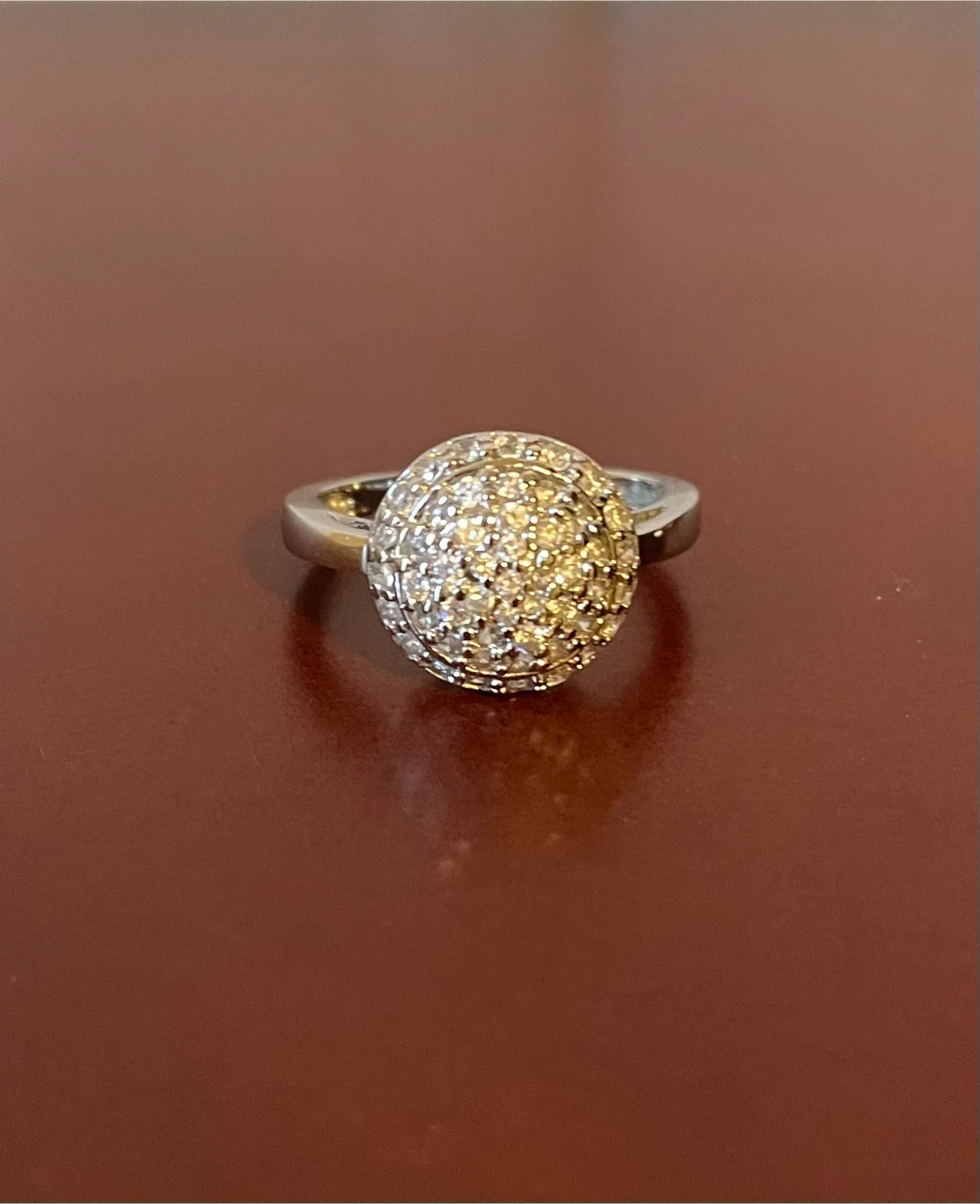 Crystal and Silver ring size 7 - photo 2