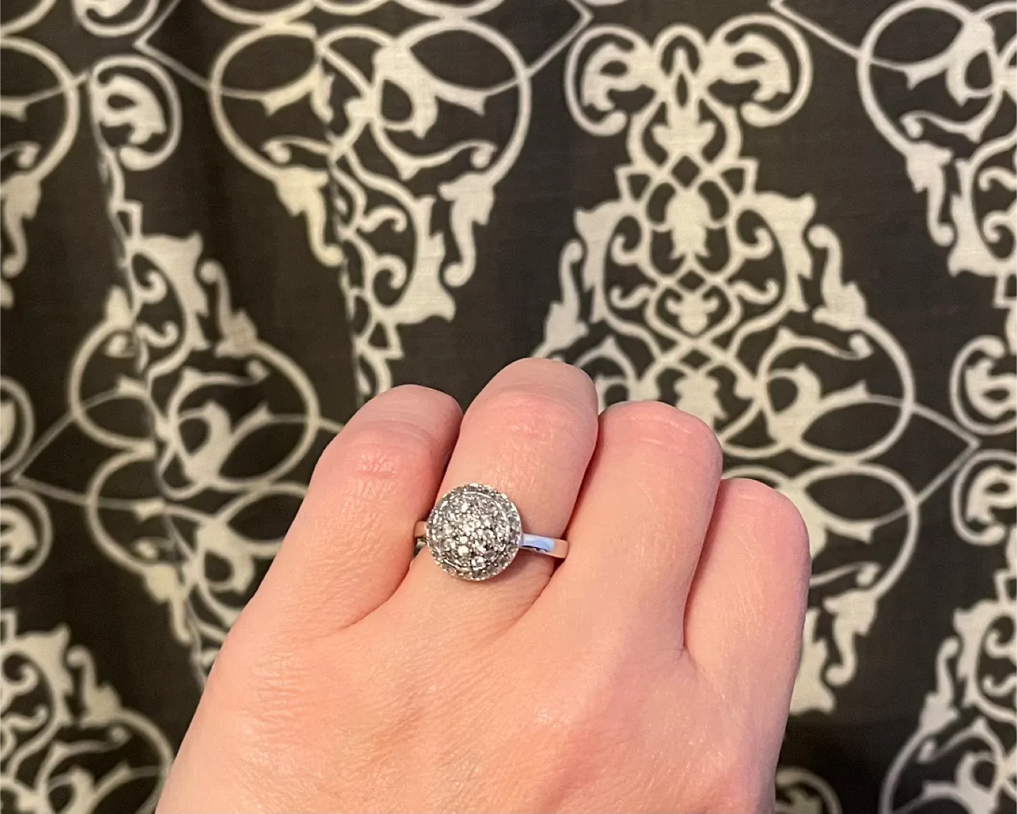 Crystal and Silver ring size 7