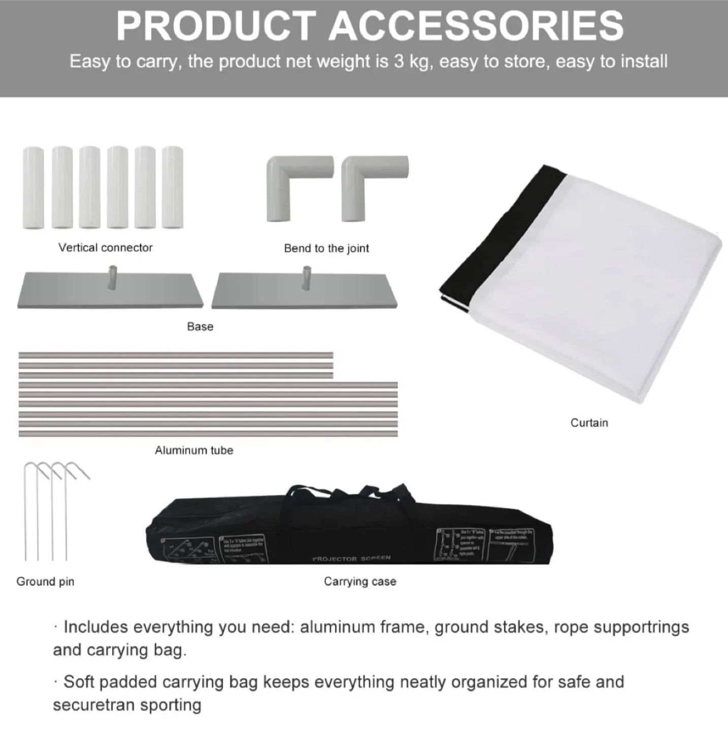 Hoin Projector Screen with Stand - 100 inch - new image indicator(2)