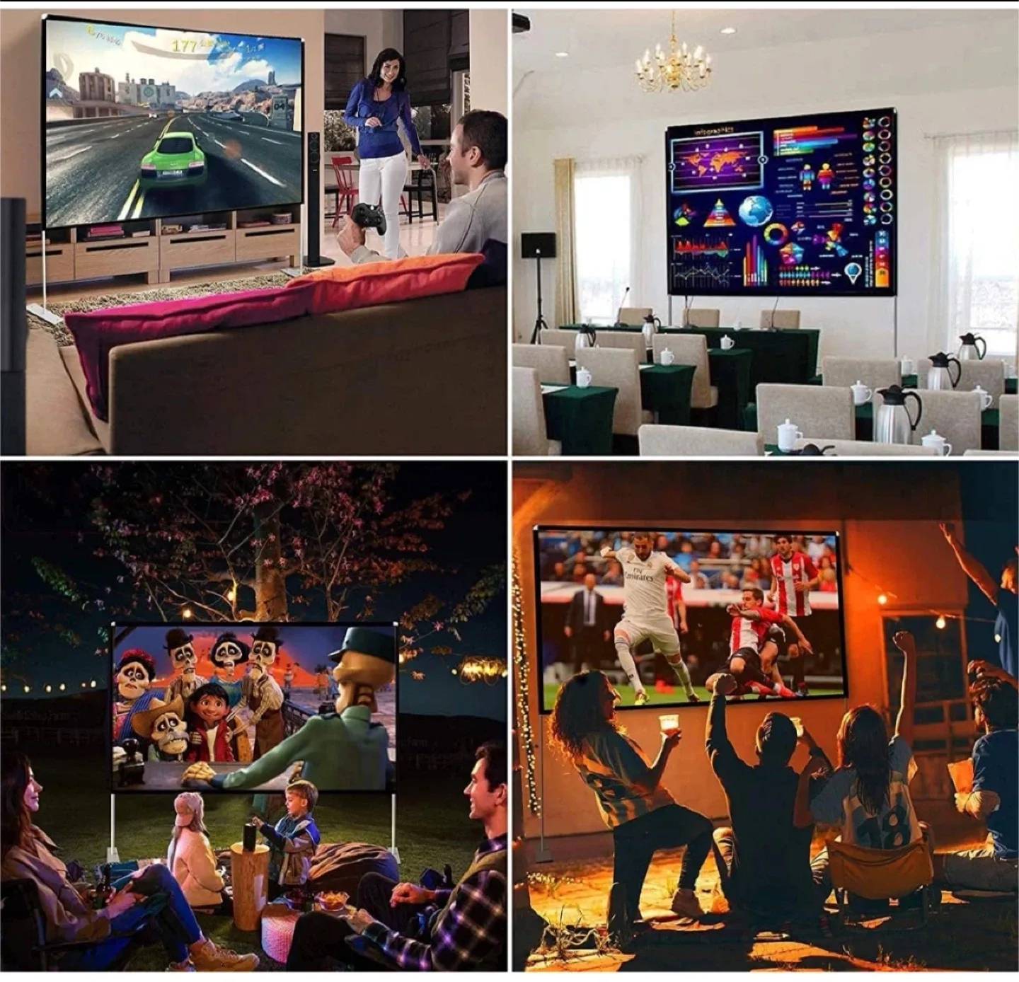 Hoin Projector Screen with Stand - 100 inch - new image indicator(3)