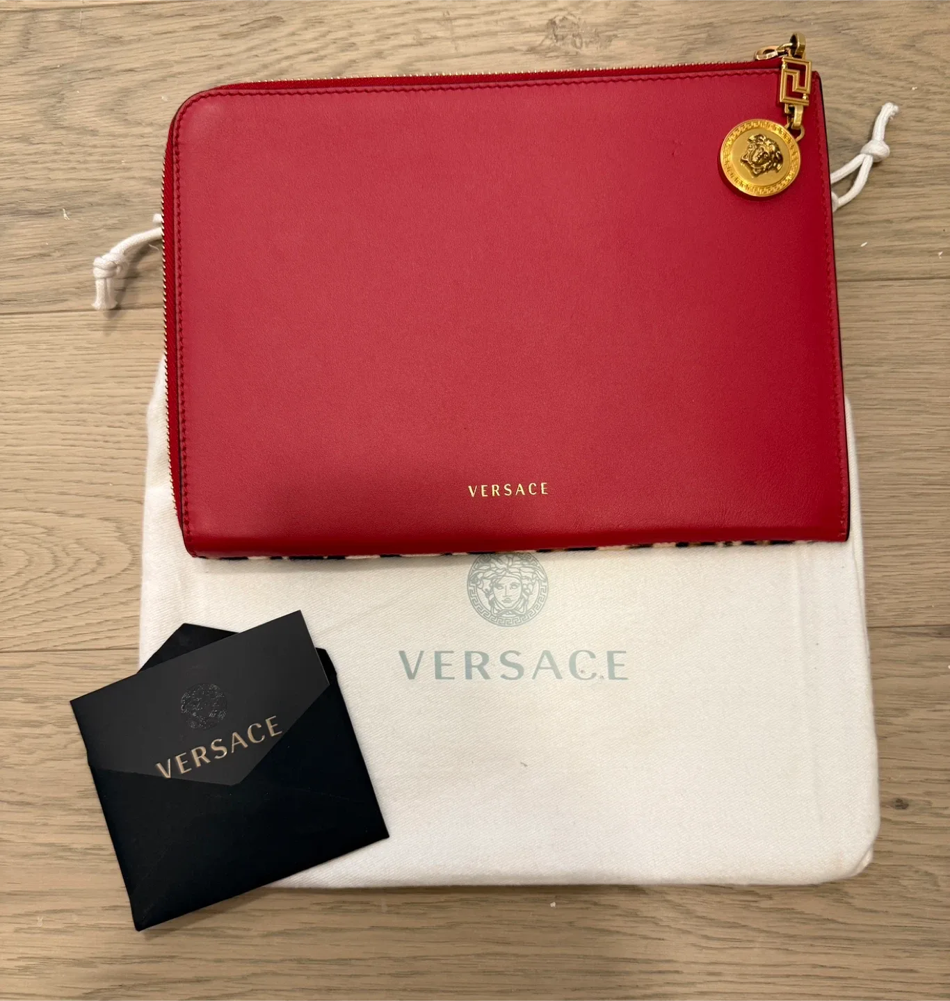 Versace Red & Animal Print Pouch image indicator(2)