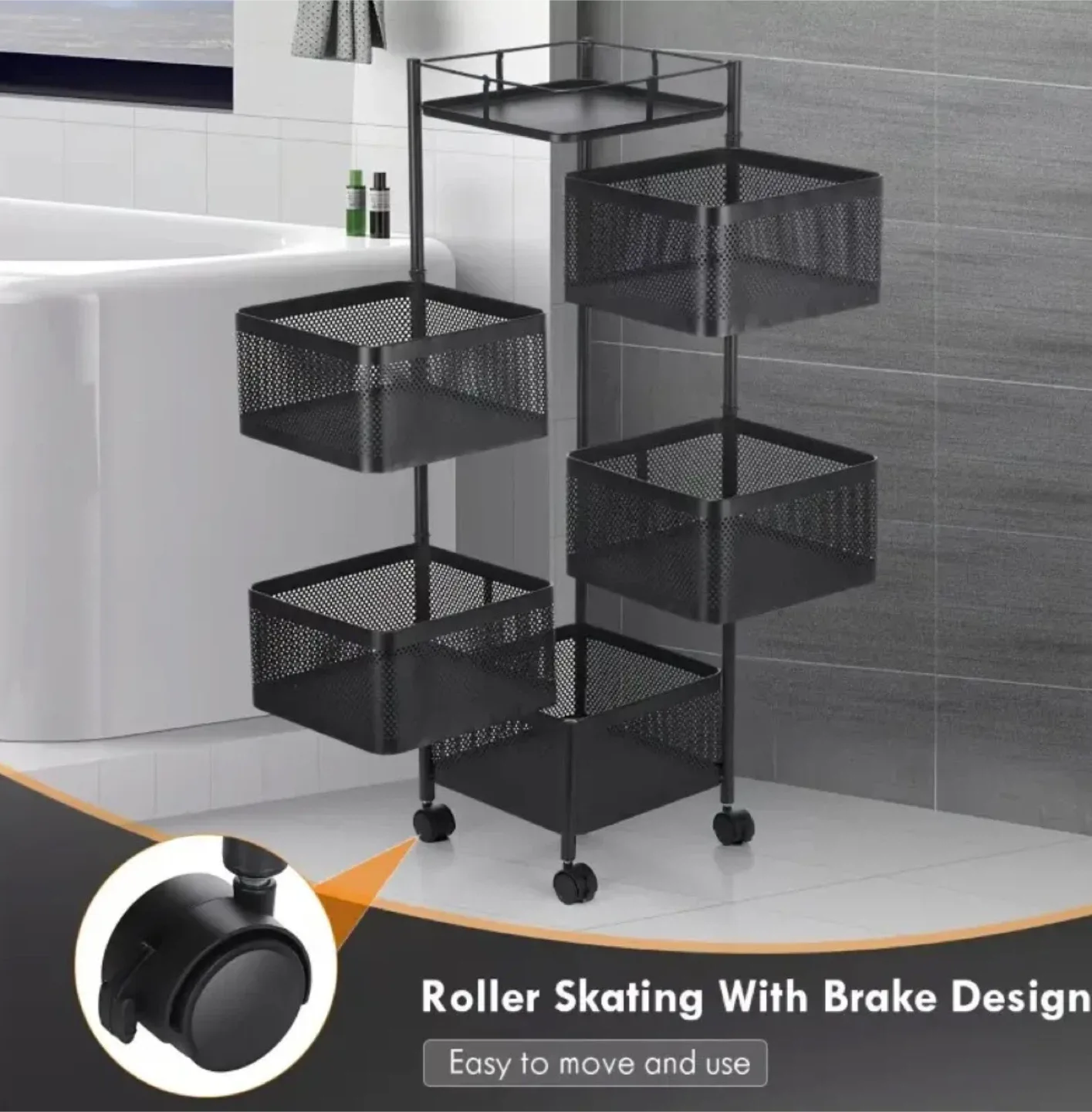 5 layer Rolling Storage Cart (Brand new in box) image indicator(2)