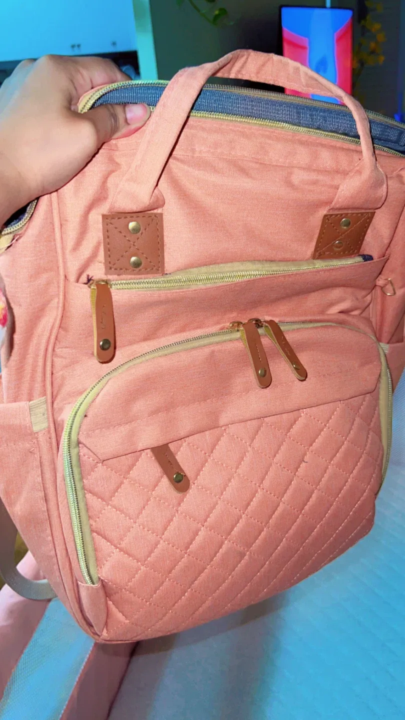 Peach Diaper Bag Backpack