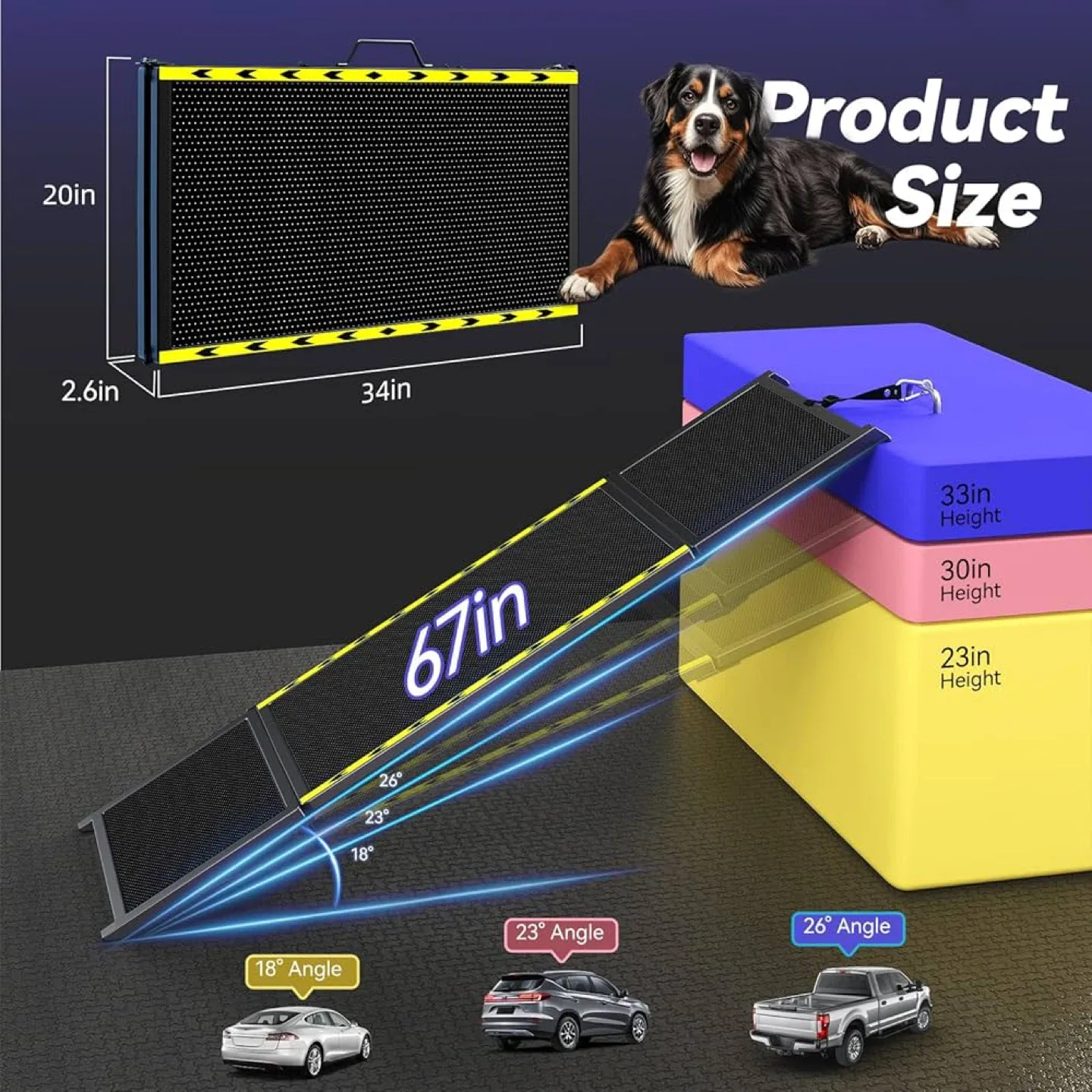 Pawaboo 67''L & 20''W Dog Ramp for Car - BNIB image indicator(4)