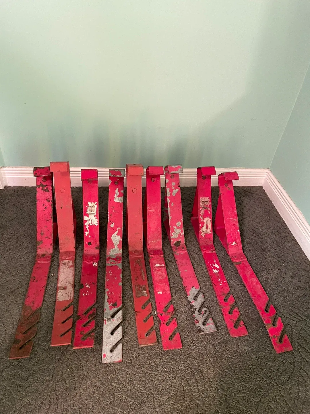 8 Red Metal Wheel Chocks thumbnail