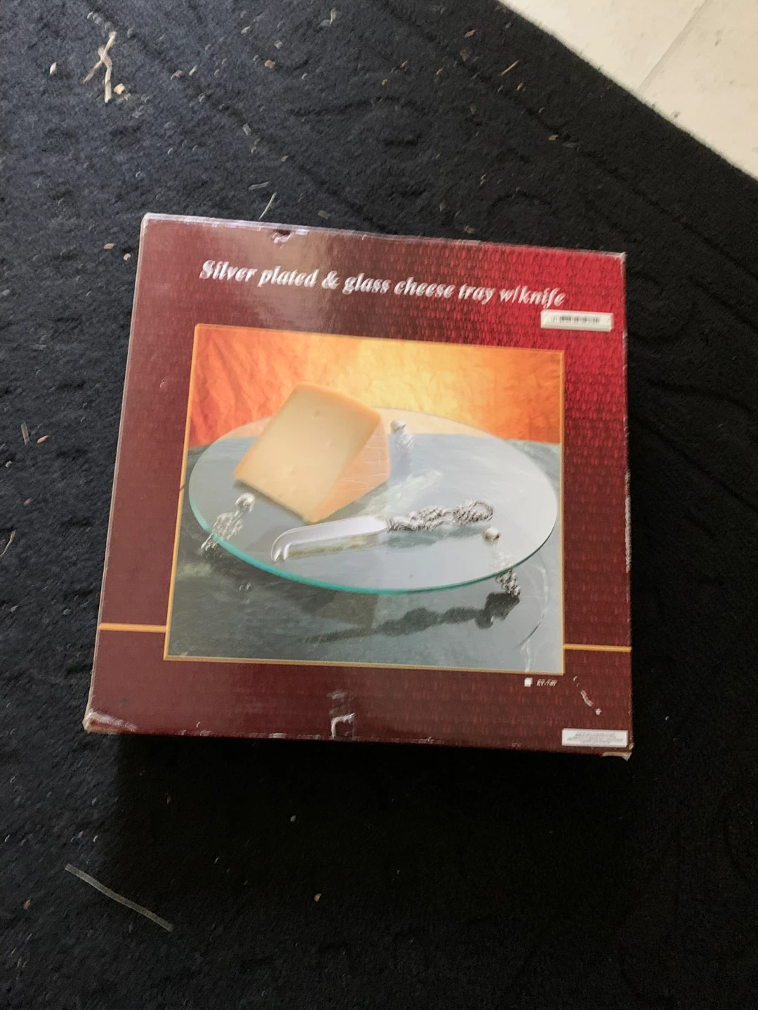 Silver Plated & Glass Cheese Tray w/ Knife - photo 2