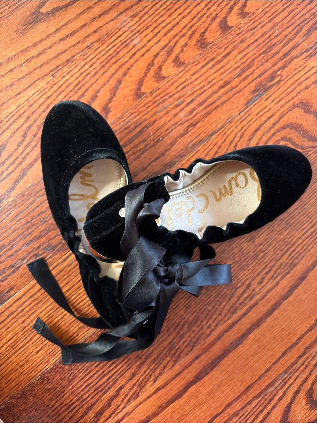 Sam Edelman Black Velvet Ballet Flats - Size 7