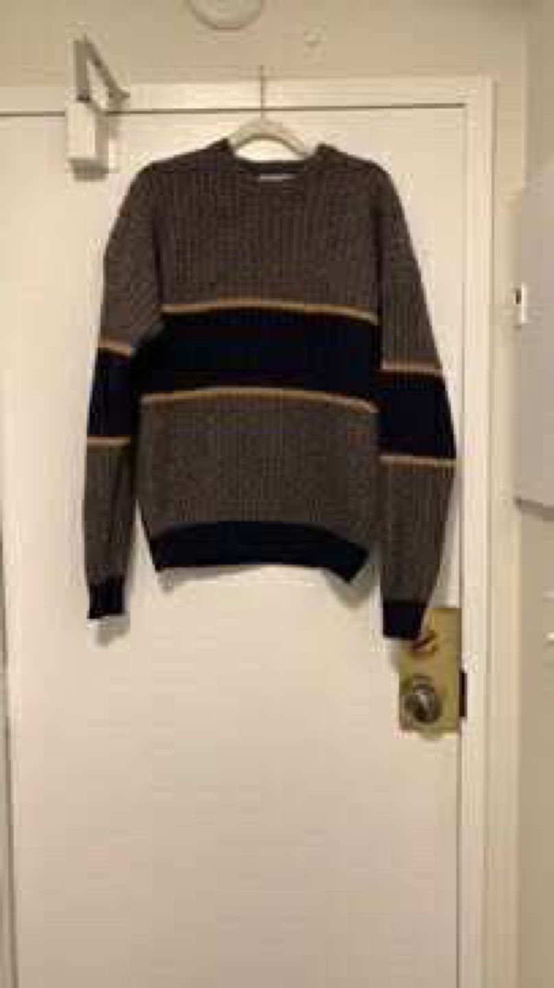 100 wool mens Striped Crewneck Sweater - photo 2