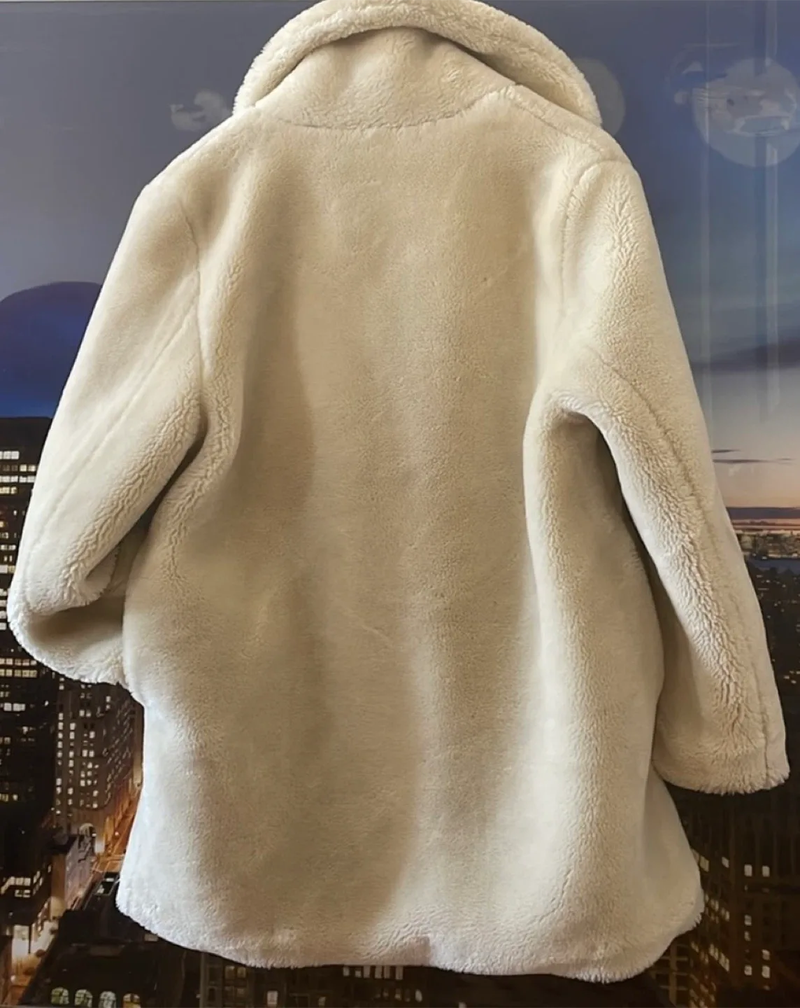 Topshop Cream Teddy Coat - US 10 image indicator(4)