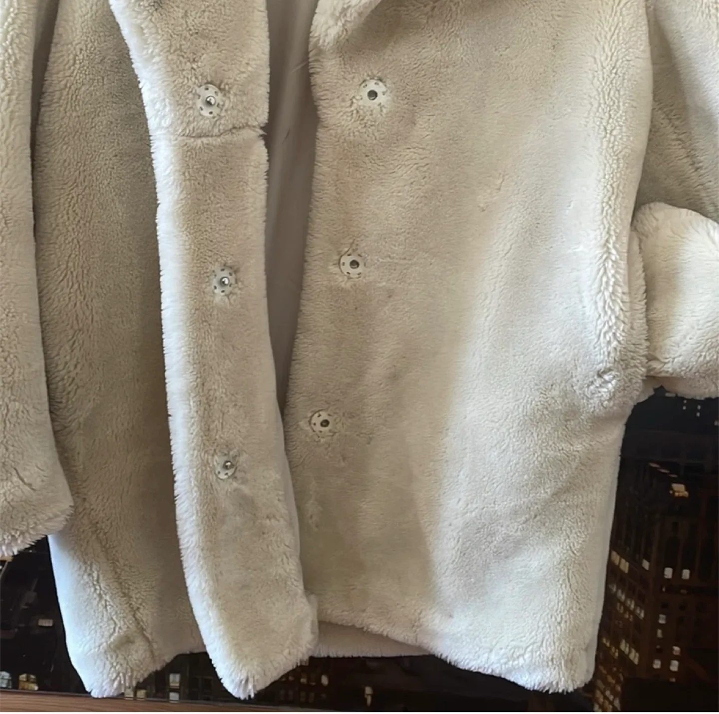 Topshop Cream Teddy Coat - US 10 image indicator(2)