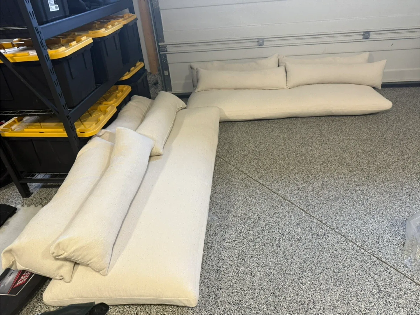 Crate & Barrel patio cushions for two couches image indicator(2)