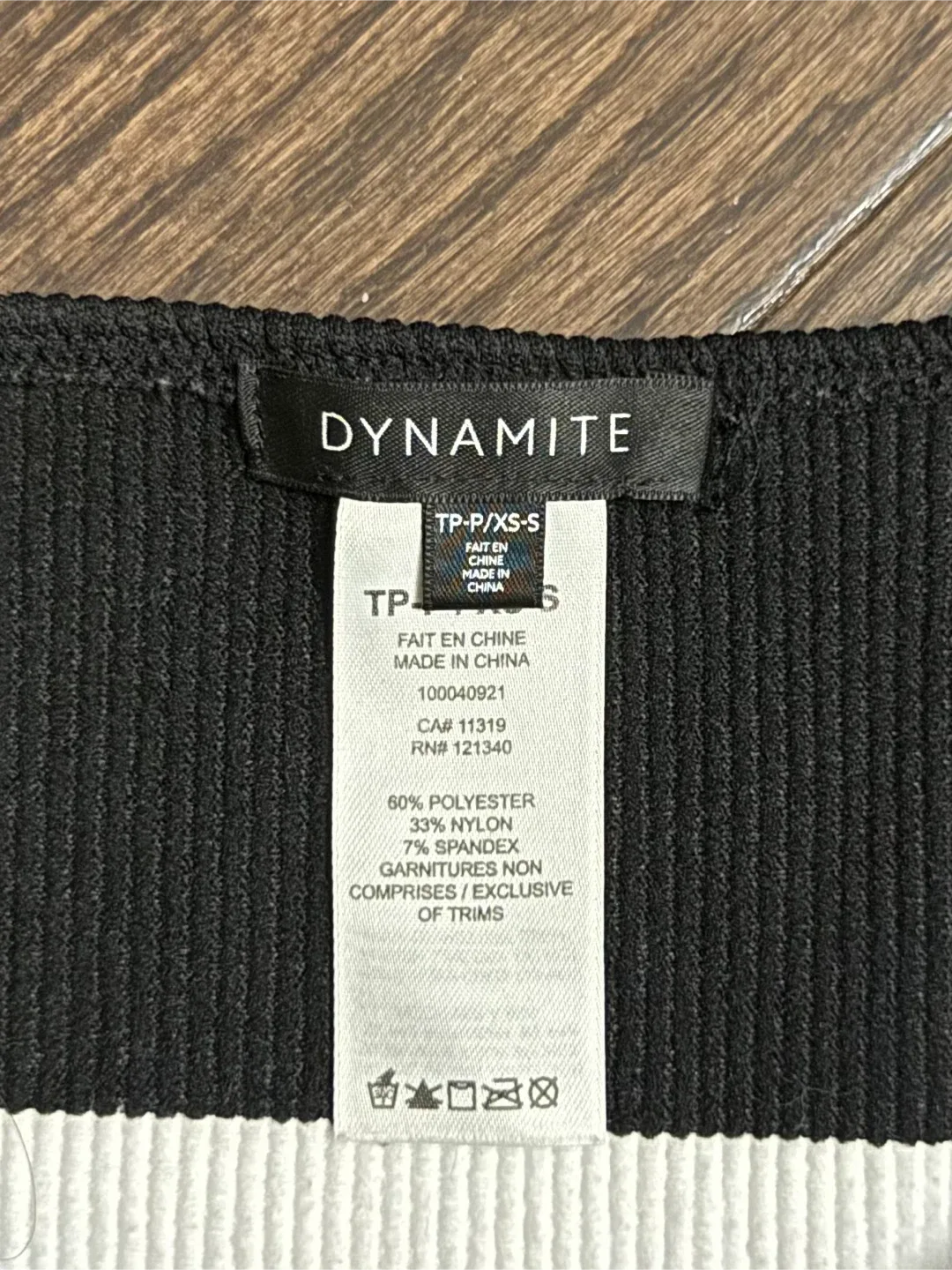 Dynamite XS/S Black Ribbed Tube Top image indicator(3)
