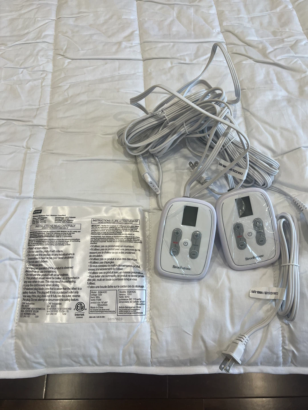 Brookstone Heated Mattress Pad with 2 Controllers - King size - photo 3