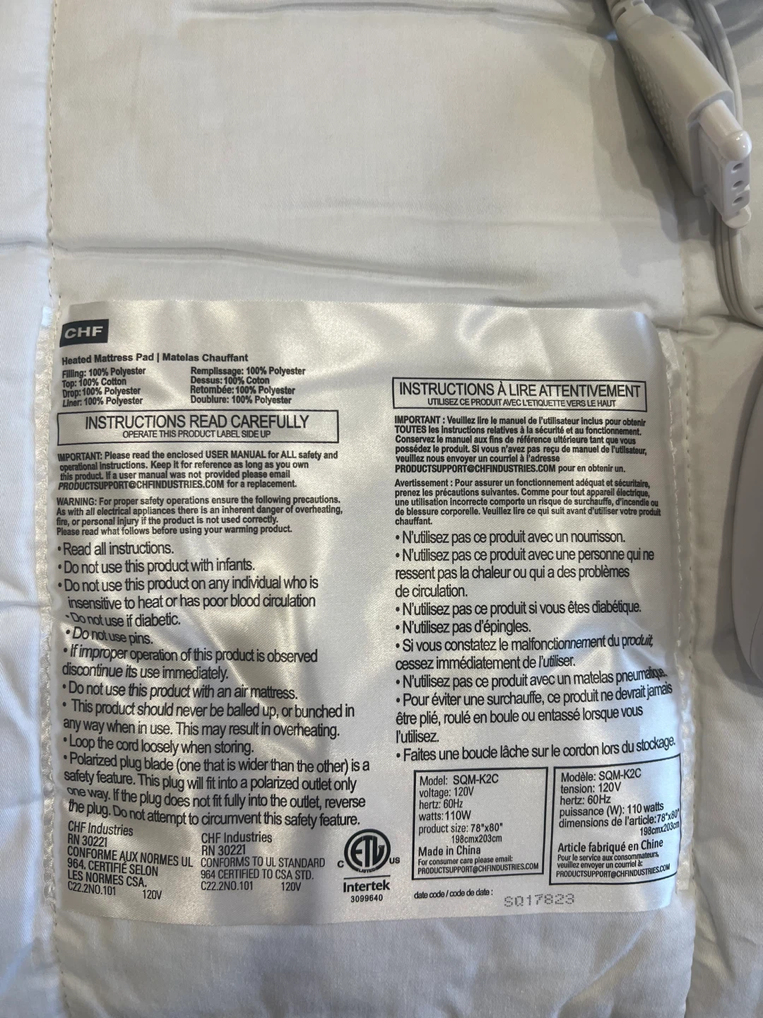 Brookstone Heated Mattress Pad with 2 Controllers - King size - photo 2