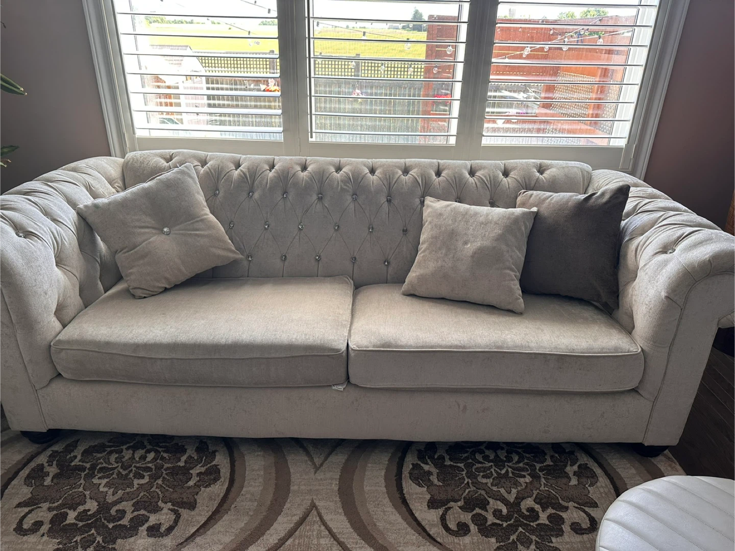 Elegant Beige Chesterfield Sofa