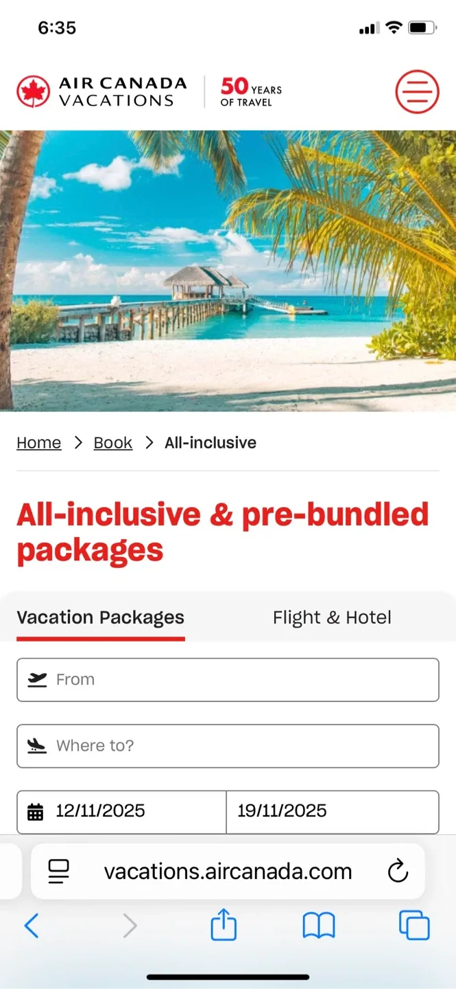 Air Canada Vacations All-Inclusive Package