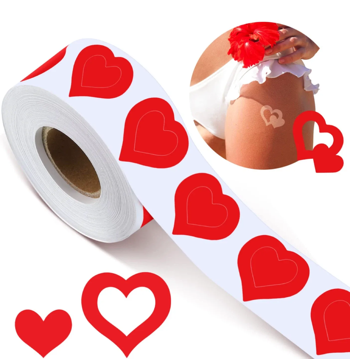 Big roll of tanning stickers (hearts) image indicator(3)