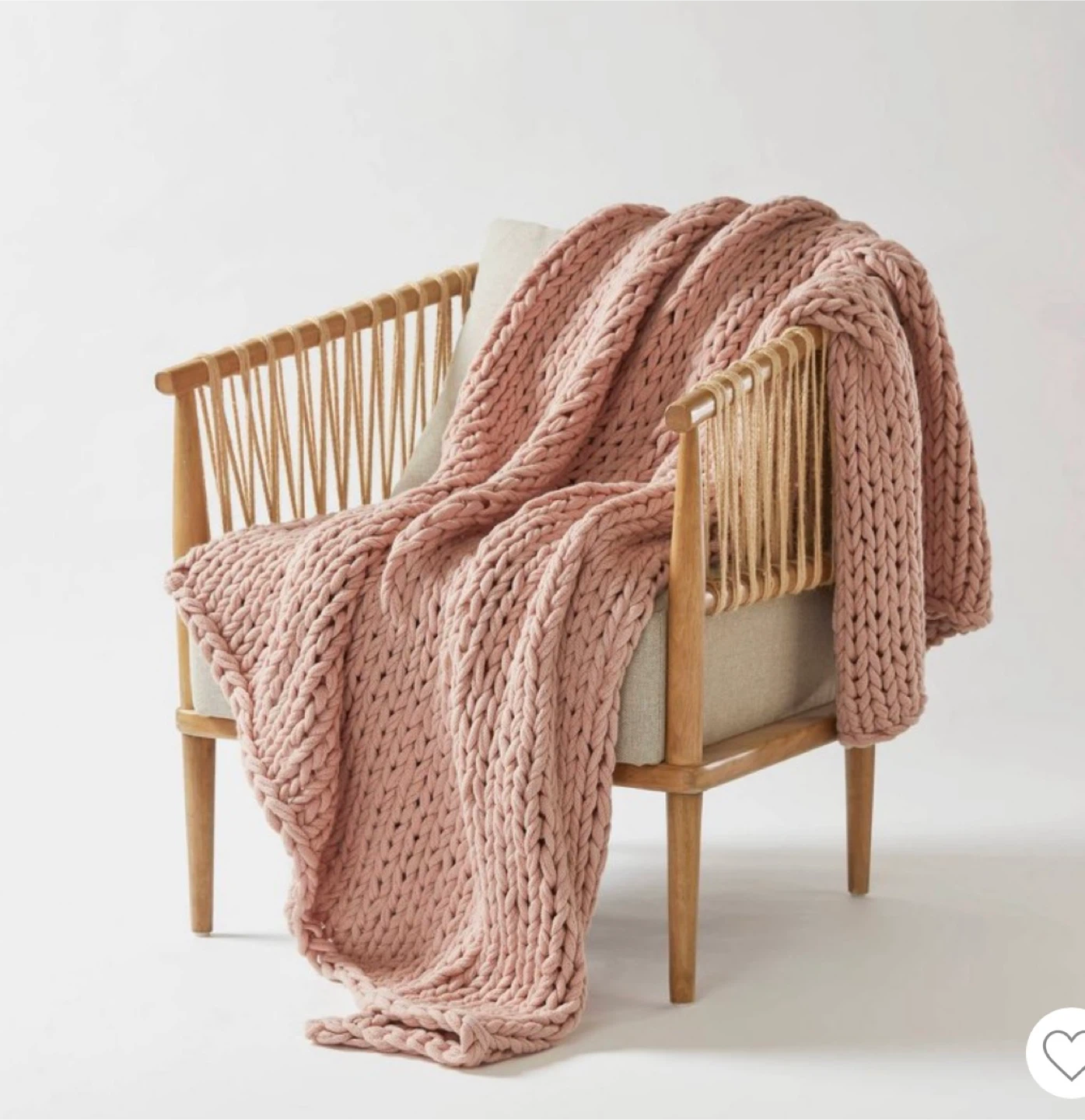 Blush Pink Chunky Knit Throw Blanket - photo 2