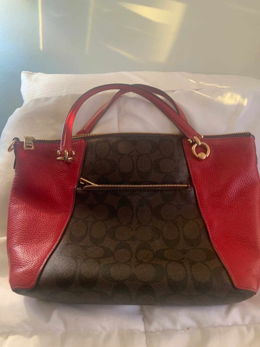 Coach Kelsey Satchel, Red/Brown - photo 2
