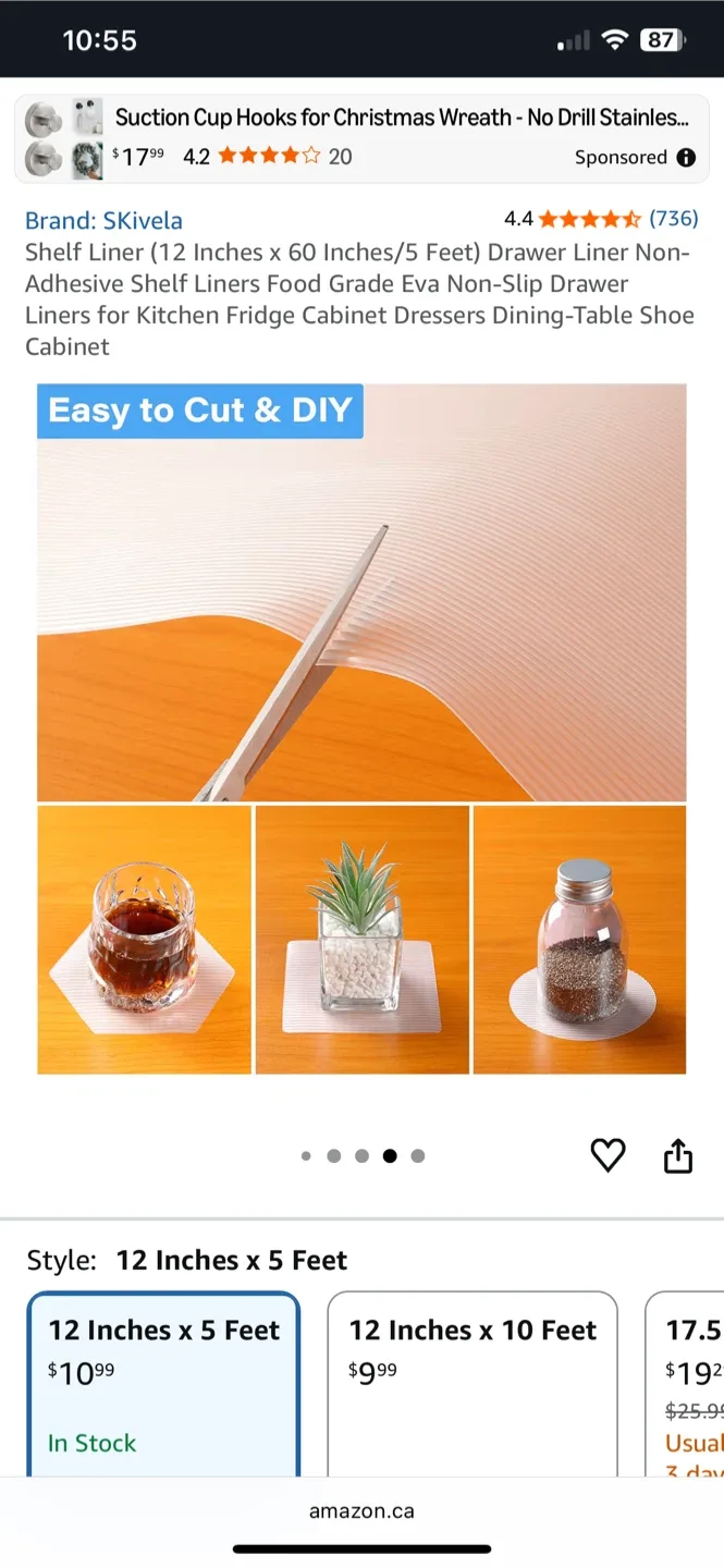 Washable, Non-Slip, Oil-Proof, Waterproof Clear Shelf Liner image indicator(6)