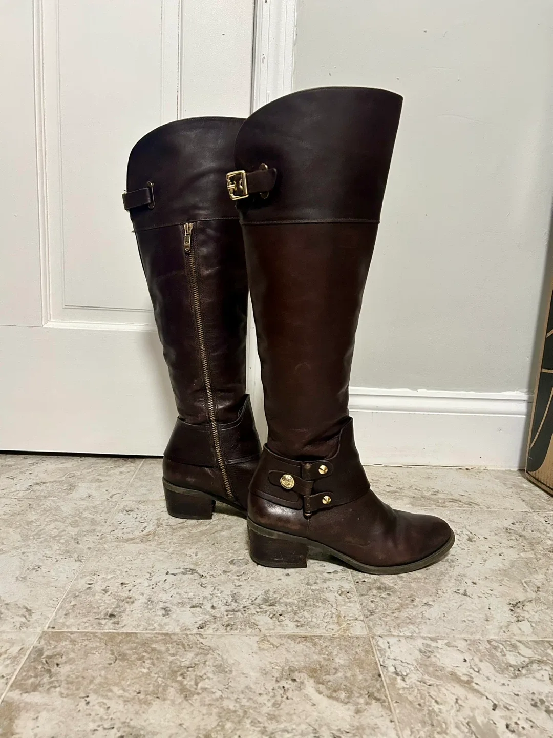 Vince Camuto Brown Leather Riding Boots