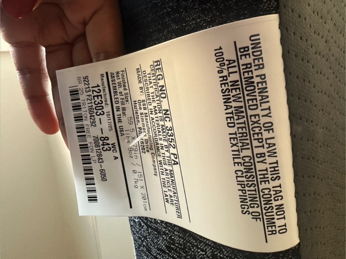 Triton Mattress 59.5 x 79 in image indicator(2)