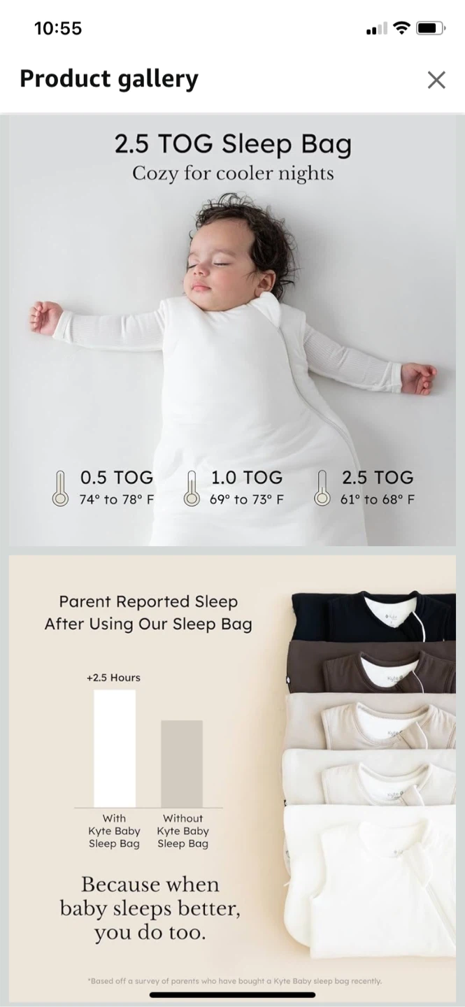 New Kyte Baby Sleep Bag, Medium, Midnight - photo 3