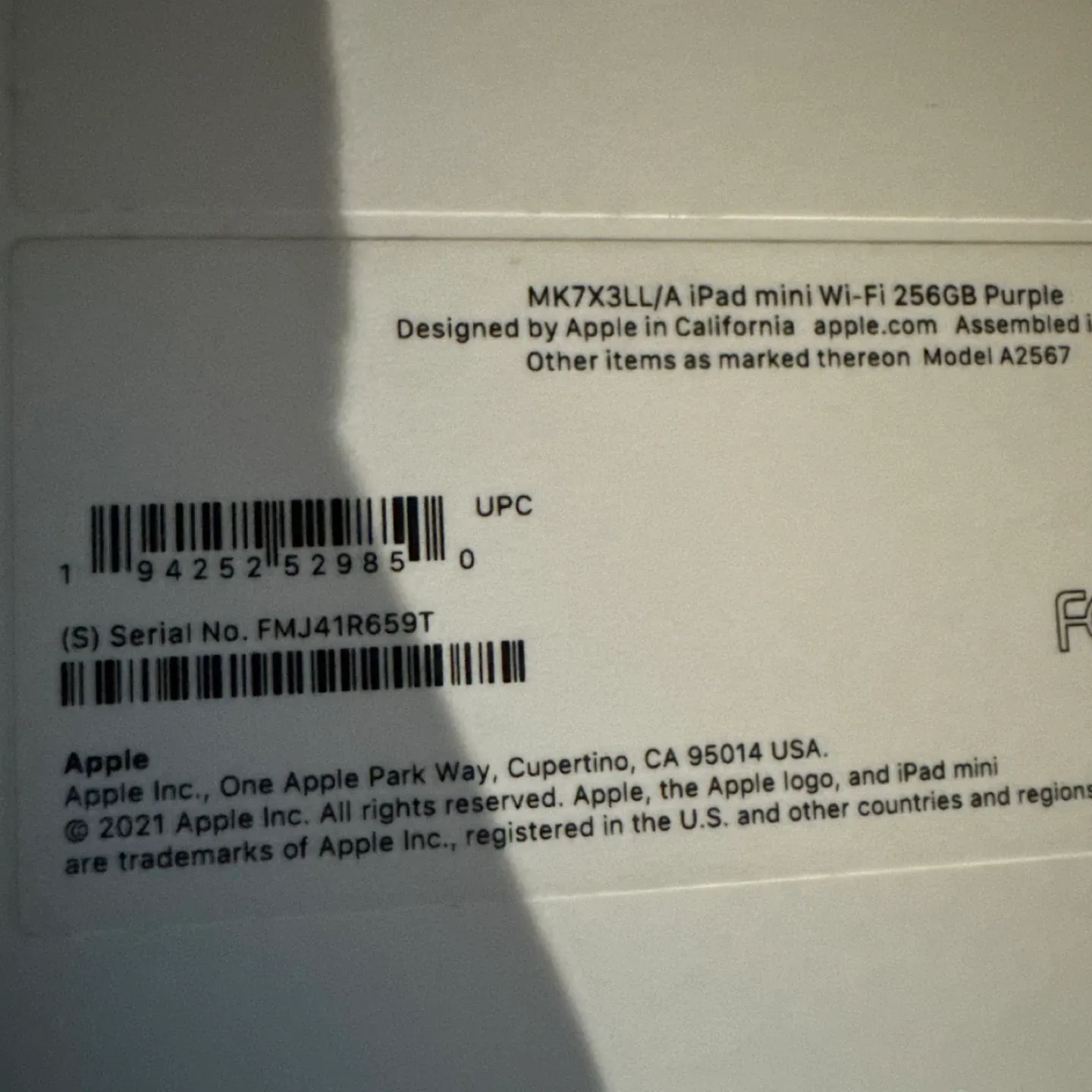 New Apple iPad mini Wi-Fi 256GB Purple image indicator(7)