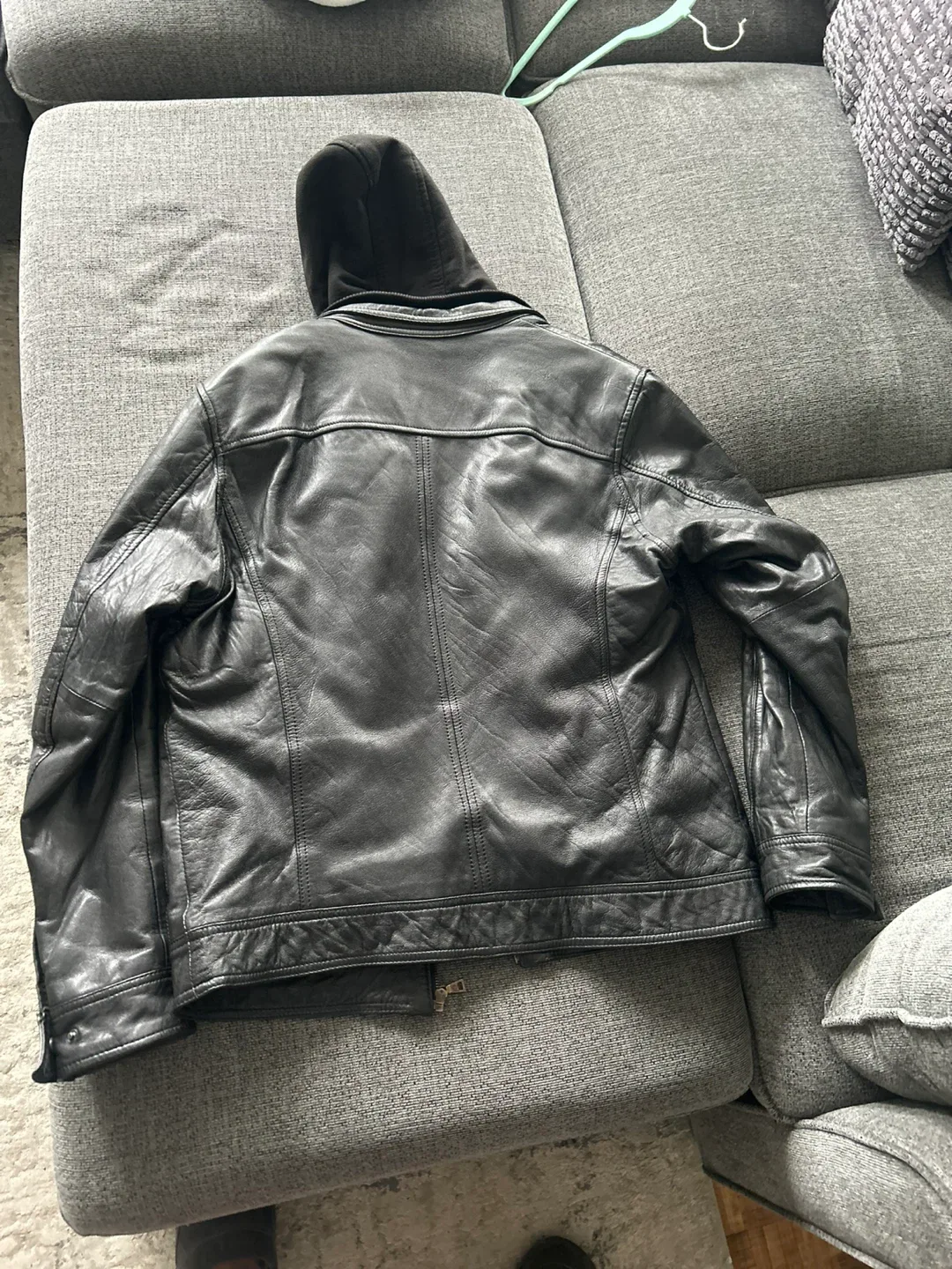 Daniel Leather Jacket with Hood - Black image indicator(2)