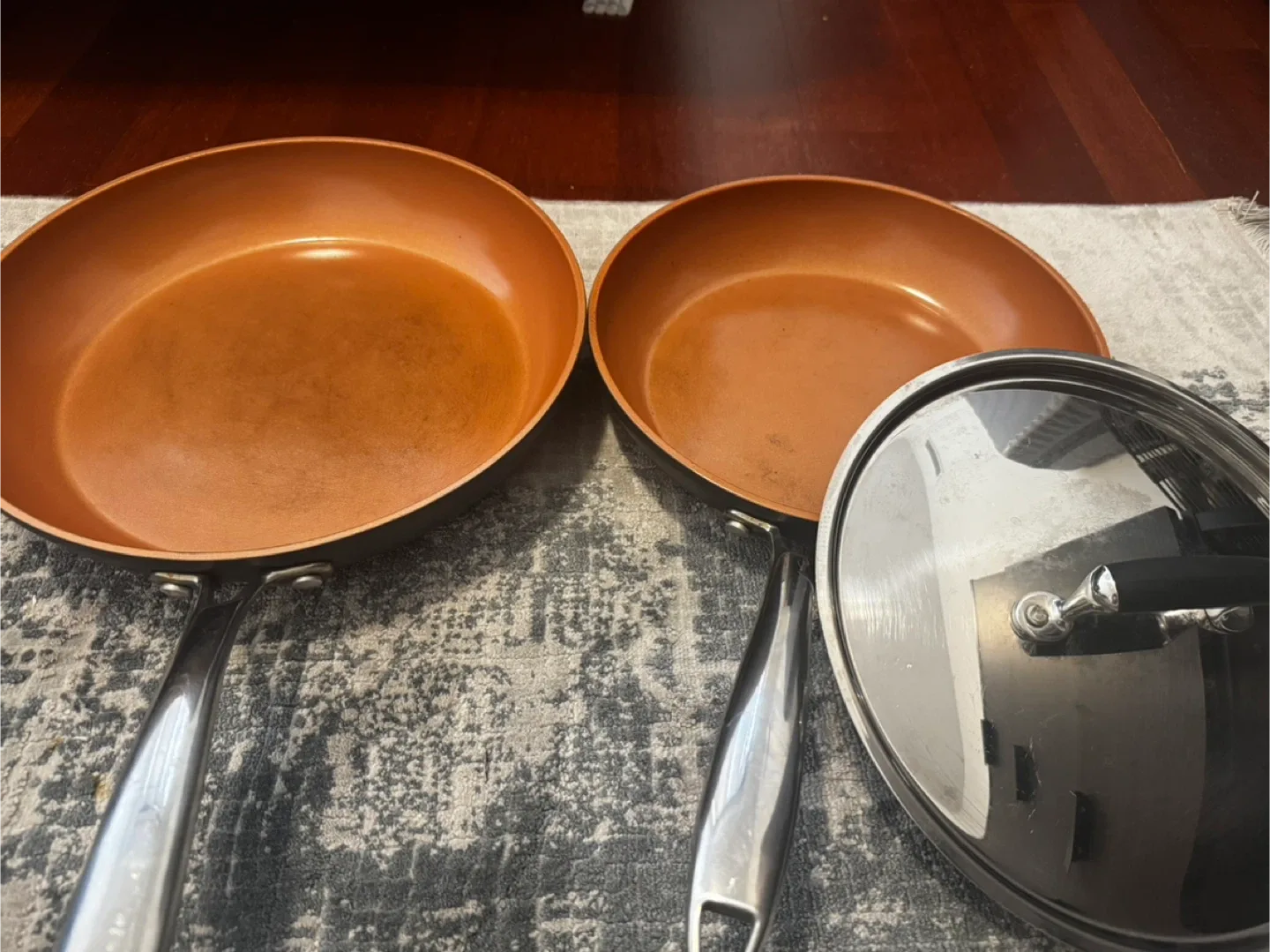 Gotham Steel Pro Frying Pans (2) w/ Lid image indicator(3)